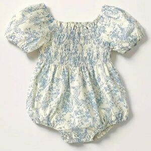 Vintage-Inspired Cotton Romper for Baby Girls